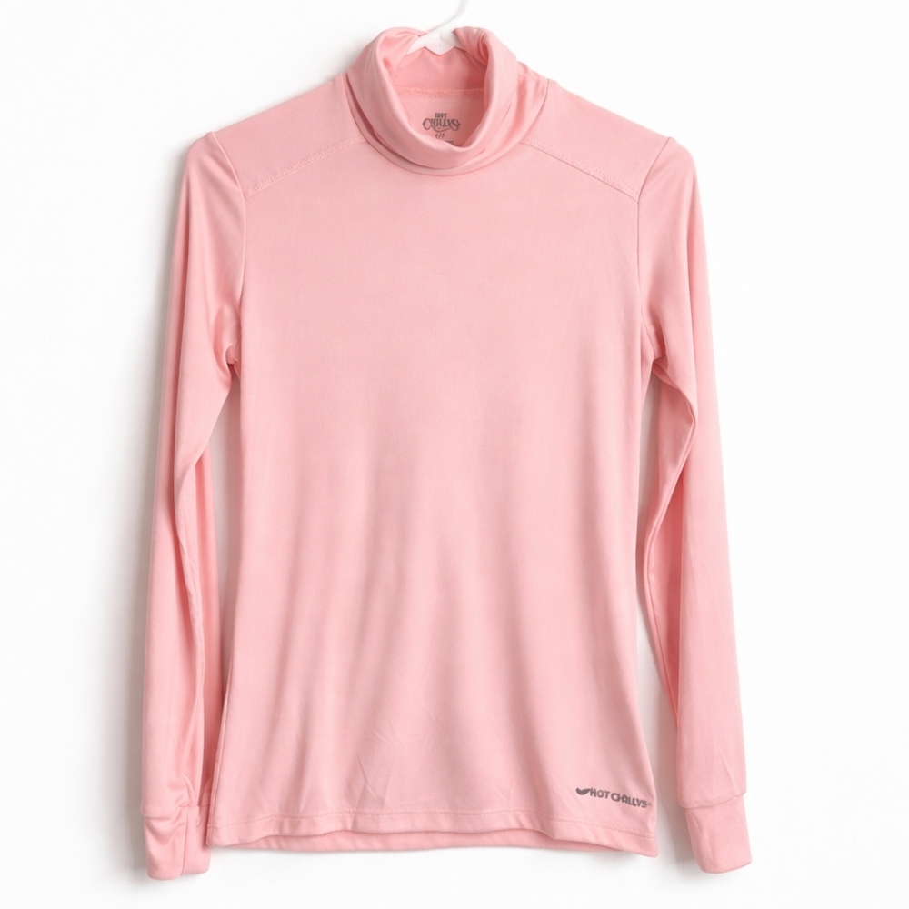 Hot Chillys Pink Turtleneck Base Layer Top Size Small Lightweight Thermal